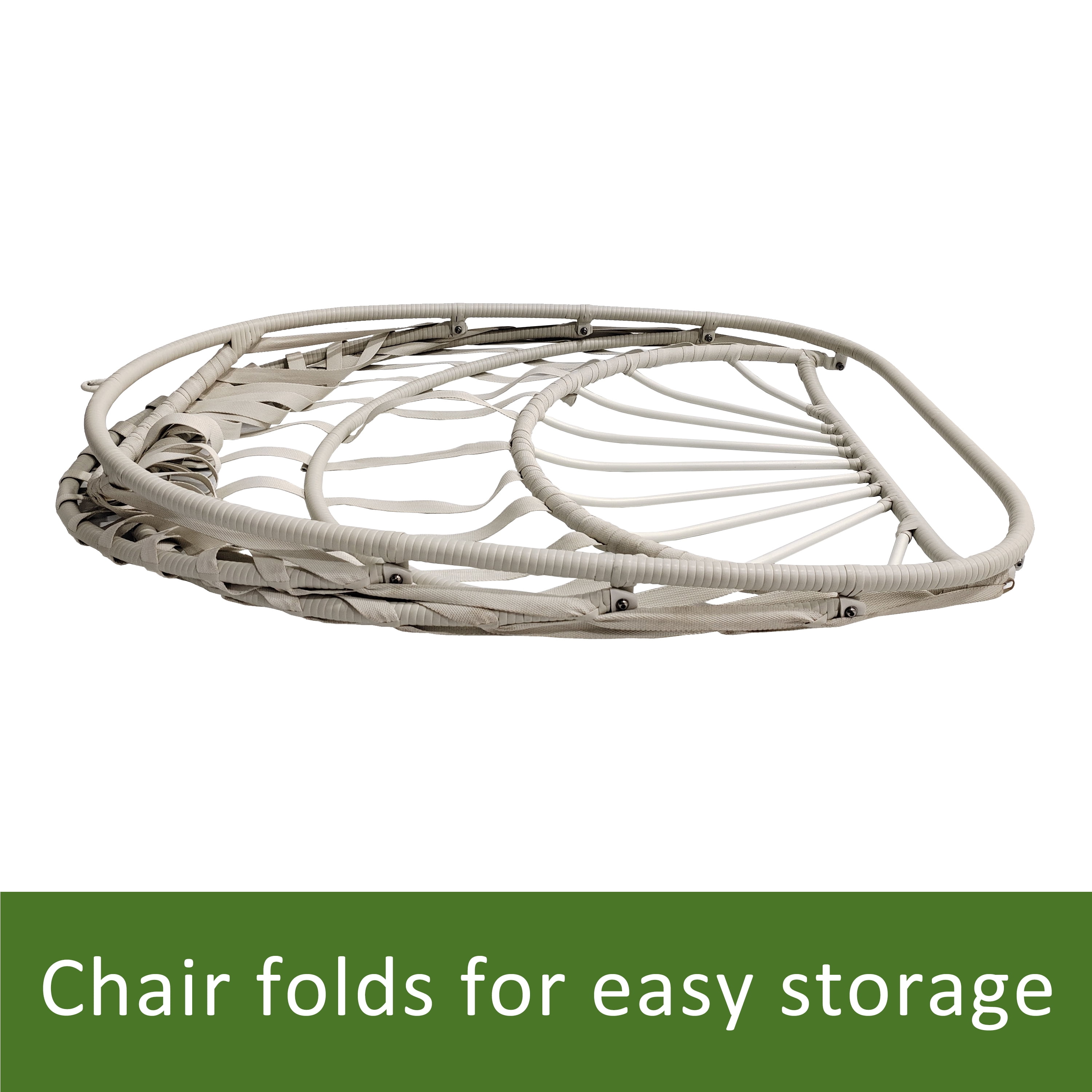 Mainstays Outdoor Wicker Patio Hanging Egg Chair, White
