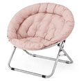 thumbnail image 6 of Magshion Folding Saucer Chair, Faux Fur Cozy Chair for Living Room Bedroom, Foldable Lounge Chair,Light Pink, 6 of 10