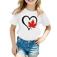 thumbnail image 4 of Toddler Kids T-Shirts Hawaii Canadian Flag Maple Leaf Printing Multicolor Round Neck Short Sleeve Tee Kids Boys Girls Summer Beachwear Trendy Loose Lounging T-Shirts，8 -9 Years, 4 of 4
