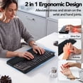 thumbnail image 6 of 2‑in‑1 Ergonomic Keyboard Stand with Memory Foam Wrist Rest, Anti‑Slip Wrist Cushion for Wrist Pain Relief, Comfort Typing Support Pad for Office, Home & School, Black, 6 of 9