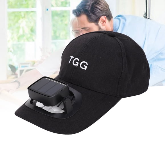 Solar Fan Cap, Wide Brim, Summer Baseball Cap with Solar Fan for Beach Garden Sports, Gentle Breeze, Adjustable Fit, Detachable Fan