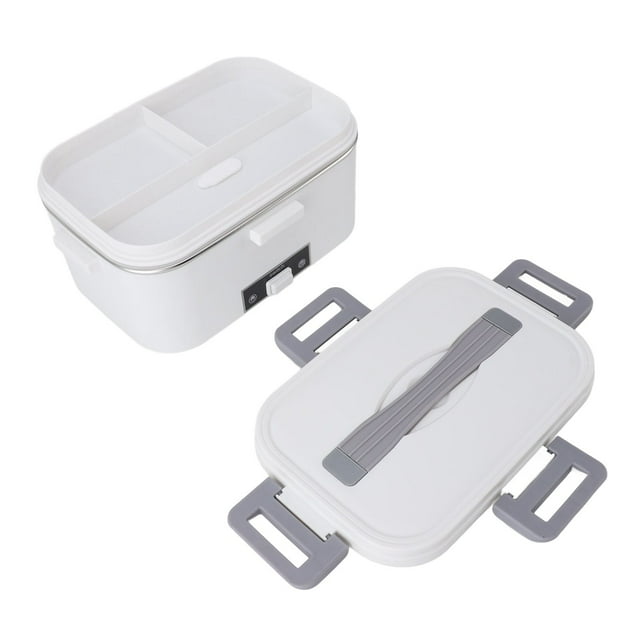 Electric Lunch Box, 80W Heated Lunch Box, 1.8L Large Capacity Portable Food Warmer, No BPA, Constant Food Heater with Removable 3 Compartment Tray for Office & Car