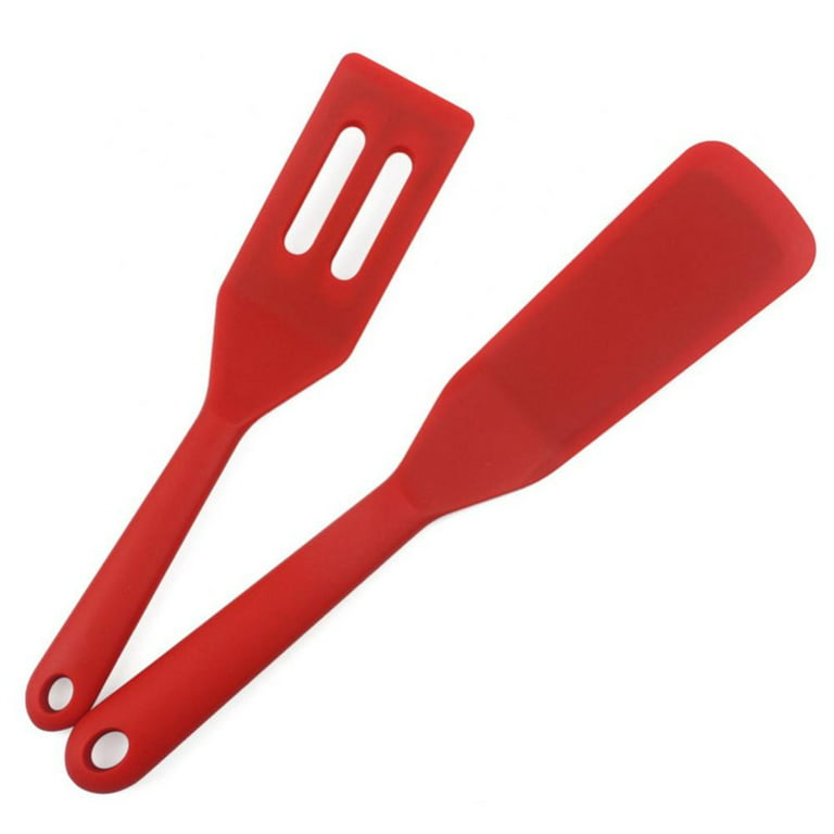 2 Pieces Silicone Thin Spatula Omelet Spatula Long Crepe Spatula  Heat-Resistant Cooking Spatula Non-Stick Pancake Spatula for Cooking Egg  Burgers