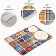 thumbnail image 4 of FREEAMG Dish Drying Mat Colorful Plaid Kitchen Dish Pads Super Absorbent Microfiber Dish Drying Rack Pads Safe Heat-resistant Kitchen Counter Mat,18x24 Inch, 4 of 7