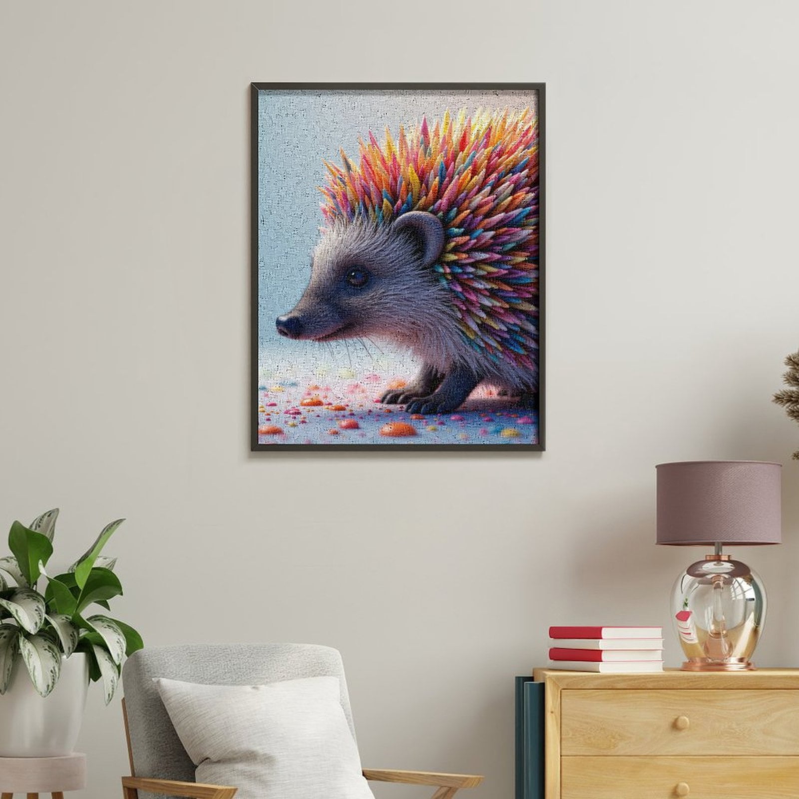 Paint By Numbers Kit for Adults Beginner - DIY Colorful Hedgehog Art Fantasy Canvas Painting Kits for Adults, Frameless Paint By Number for Adults for Home Wall Decor 16x20 Inch