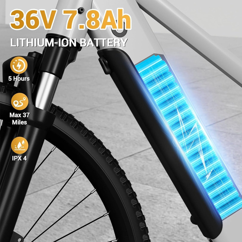 TST Electric Bike, 48V/10Ah Removable Battery Ebike, 500W Electric Mountain Bike, 22 Mph and 40 Miles, 7-Speed 26" All Terrain Electric Bike for Adults,  UL2849