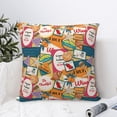 thumbnail image 4 of Pofeuu Retro Summer Stamp Print Double-sided plush pillowcase Square Throw Pillow Covers Pillows Cover for Living Room Bedroom Sofa Couch Cushion Cover（No pillow core）-22"x22", 4 of 7