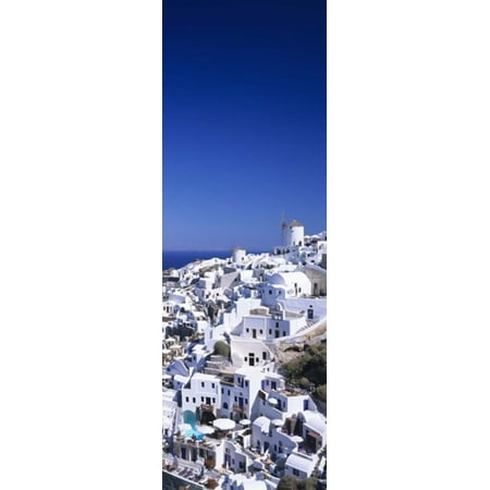 Aerial view of houses in a town Oia Santorini Cyclades Islands Greece Canvas Art - Panoramic Images (18 x (Best Places To Visit In Santorini Greece)