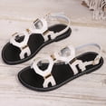 thumbnail image 5 of Women's Gladiator Flat Sandals, Cutout Buckle Detail Wide Width Sandals for Women, Non-Slip Casual Beach Shoes, Breathable Summer Walking Sandals, 5 of 10