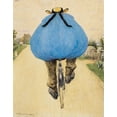 thumbnail image 2 of Vintage Apple Collection 20x24 White Modern Wood Framed Museum Art Print Titled - Blue Bicycle Rider, 2 of 4