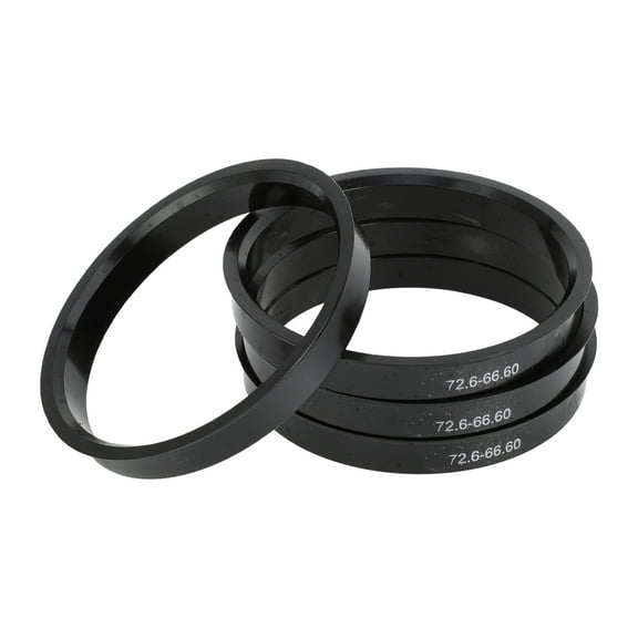 Unique Bargains Hub Centric Rings, 66.6mm ID 72.6mm OD  Car Wheel Hubrings ABS Plastic Black, 4pcs