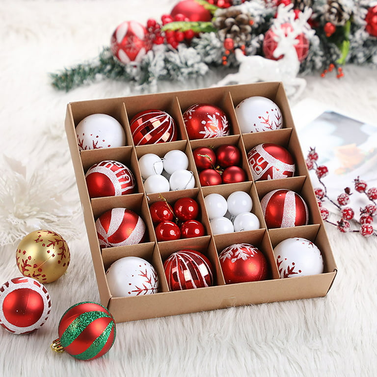 Christmas Decorations Clearance! Christmas Tree Decorations Pendant 24PCS  Christmas Ball Ornaments Party Supplies Tree Hanging Plastic Ball for Home  Yard Indoor Outdoor (3CM/1.18in) Purple 