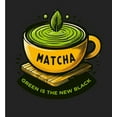thumbnail image 2 of Matcha Teacup Green Is The New Black Men's Black Sleep Pajama Pants-Large, 2 of 6