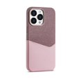 thumbnail image 1 of Card Holder MagSafe Leather Phone Case For iPhone 16 15Pro Max 13 14 Pro 12 Pocket Wireless Charging Alloy Lens Hit Color Cover Pink For iPhone 12 Pro, 1 of 6