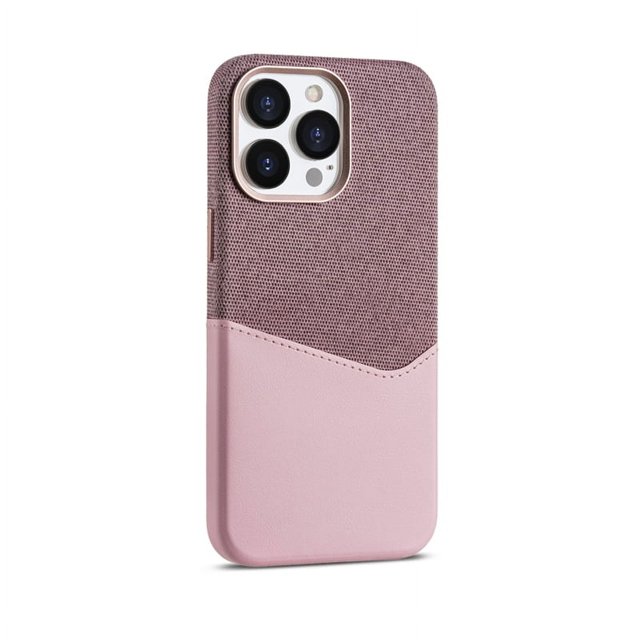 Card Holder MagSafe Leather Phone Case For iPhone 16 15Pro Max 13 14 Pro 12 Pocket Wireless Charging Alloy Lens Hit Color Cover Pink For iPhone 12 Pro