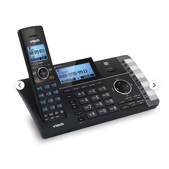 Pre-Owned VTech DS6251 DECT 6.0 Expandable 2-Line Cordless Phone with Smart Call Blocker, Answering System and Caller ID, 1 Handset, Black