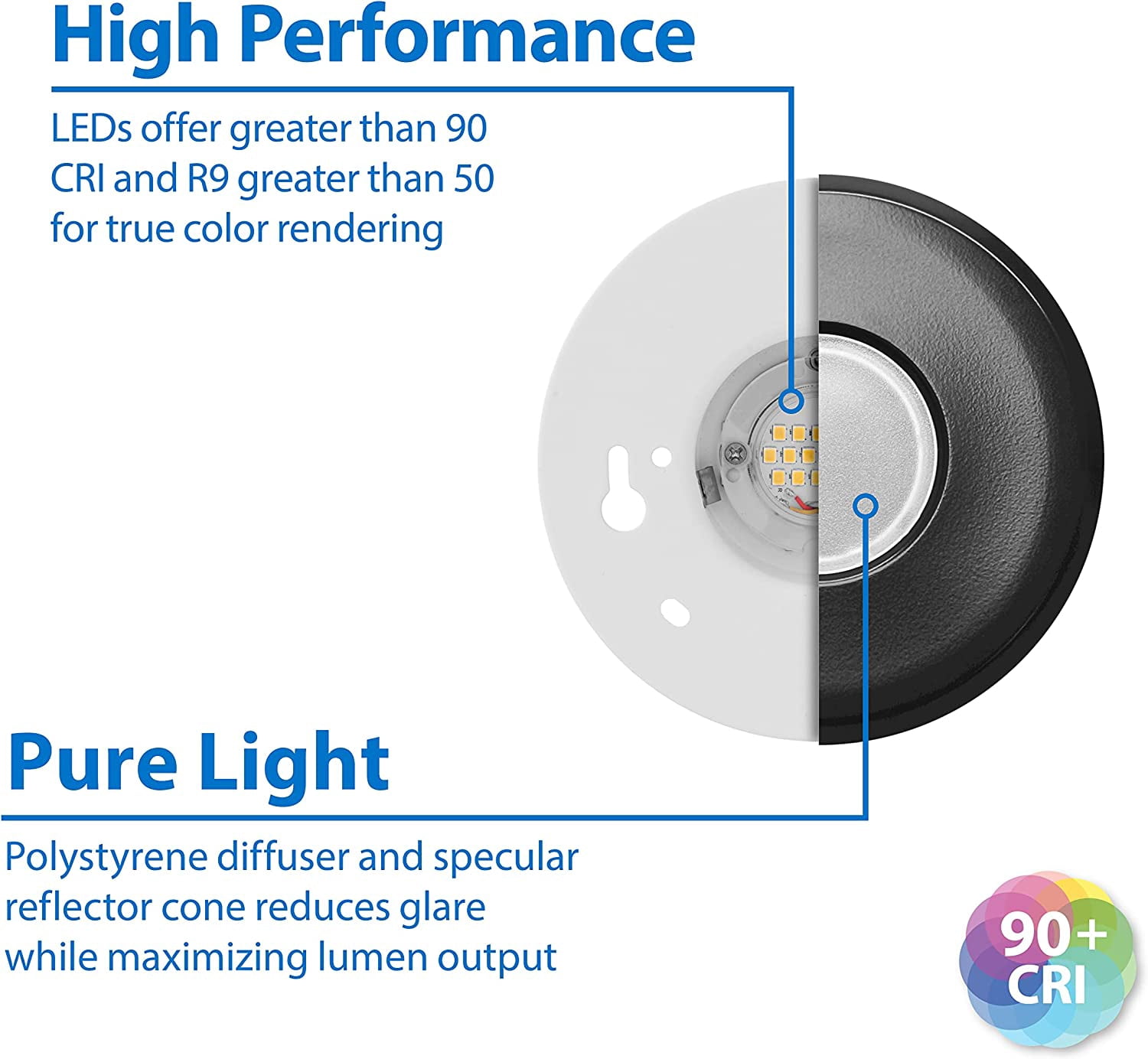 NICOR Lighting DLF301203KRDBK SureFit(v3) LED Flush Mount Ceiling Light, 3000K with Round Black Trim