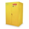 Eagle 90 Gallon Yellow 18 Gauge Steel Safety Storage Cabinet With (2) Manual Close Doors, (2) Shelves, (2) Vents, Warning Labels And 3-Point Latch System (For Flammable Liquids)