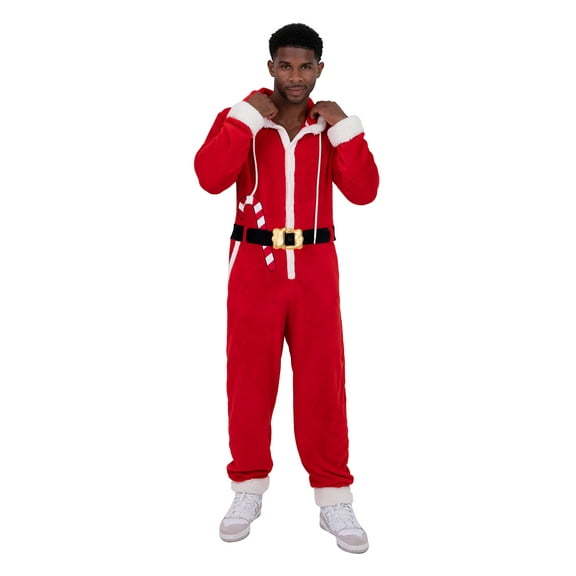 Jollidays Men's Ugly Christmas Santa Romphim with Hood, Sizes S-2XL