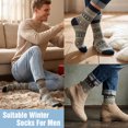 thumbnail image 5 of KOITHOT 5 Pairs Wool Socks for Men, Thick Soft Knit Vintage Boot Crew Socks, 5 of 6