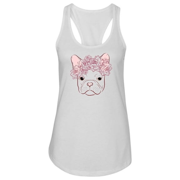 Rose Wreath French Bulldog Tank Women -Image by Shutterstock, Female Large