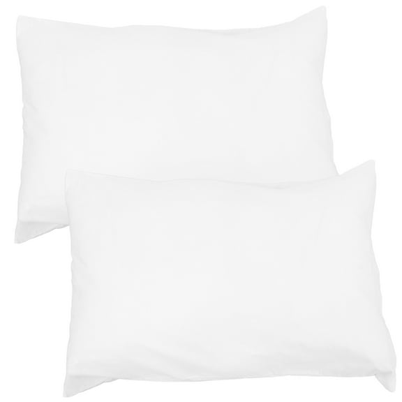 OFFIGAM White Cotton Pillowcases with Zipper Closure, 2-Pack 27.5x19.6in Bed Pillow Covers for and Comfort