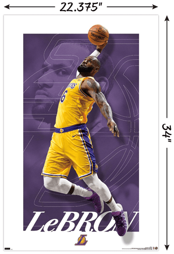NBA Los Angeles Lakers - LeBron James 21 Wall Poster, 22.375" x 34"