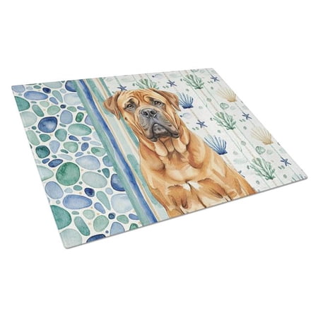 Carolines Treasures WDK6954LCB 11.25 x 15.25 in. Red Bullmastiff Coastal Sea Glass Cutting Board