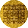thumbnail image 1 of Ahgly Company Machine Washable Indoor Round Oriental Yellow Traditional Area Rugs, 8' Round, 1 of 4