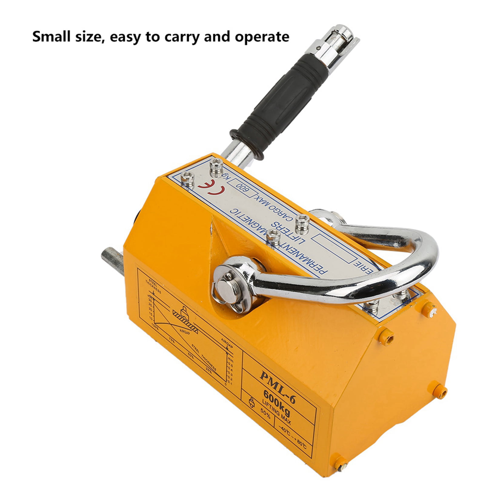 600KG Permanent Magnet Crane Portable Crane Magnetic Lifting Tool Durable Magnetic Lifter for Handling Steel Plates Transportation Industries Terminals Used In Factories 
