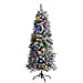 thumbnail image 3 of Nearly Natural 5ft. Flocked British Columbia Mountain Fir Artificial Christmas Tree, 50 Multicolor Globe Bulbs, Green, 3 of 10