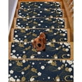 thumbnail image 2 of Stair Treads for Wooden Steps,Yellow Flower Peel Stick Stair Treads with Adhesive,Japanese Style Floral Leaf Textured Navy Blue Non Slip Indoor Stairs Runner Rugs Mats for Elders Dogs 8"x30" 10PCS, 2 of 7