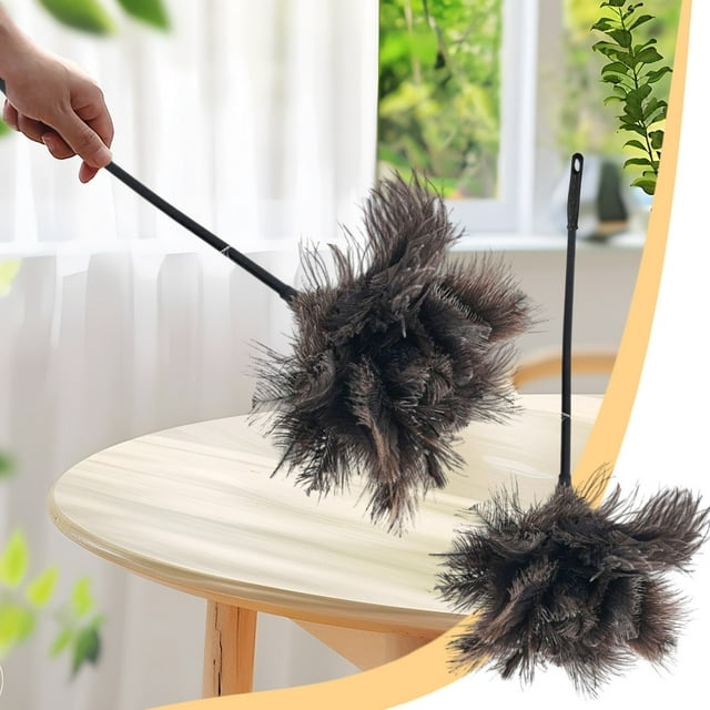 Exquisite Plastic Handle Duster Home Cleaning Feathers Gently Brush The Furniture Natural Soft Feathers Home Helper