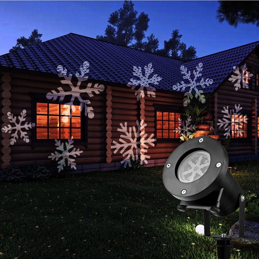 Christmas Snowflake LED Laser Projector Light Snow Outdoor Garden Landscape Lamp 