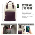 thumbnail image 3 of Lovevook Backpack Purses for Women,Vintage Women Teacher Laptop Backpack Nurse Bag, Multi-Function Work Travel Daypacks College Book Bag with USB Port, 3 of 12