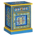 thumbnail image 1 of vidaXL Bedside Cabinet Solid Mango Wood Turquoise Hand Painted, 1 of 5