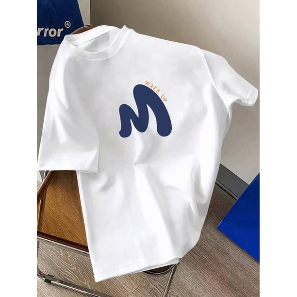 Men'S Short-Sleeve T-Shirt with a Versatile Letter Print Design.