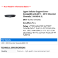 thumbnail image 2 of Upper Radiator Support Cover - Compatible with 2015 - 2018 Chevy Silverado 2500 HD 6.0L 2016 2017, 2 of 2
