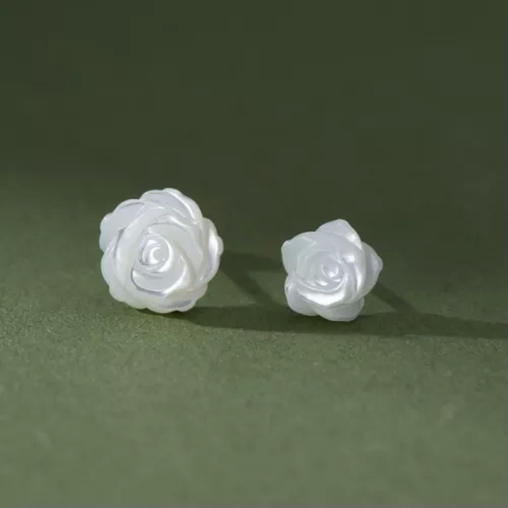 EOEMY 925 Sterling Silver 8/10 mm White Shell Flower Stud Earrings Women Screw Backs-10 mm