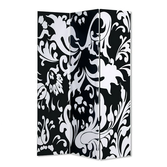 1" x 48" x 72" Multi Color Wood Canvas  3 Panel Screen