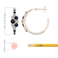 thumbnail image 3 of ANGARA Natural Blue Sapphire & Diamond Cluster Hoop Earrings in 14K Rose Gold for Women (Size-4mm) | September Birthstone, Anniversary, Jewelry Gift for Women | Natural Blue Sapphire Earrings, 3 of 8