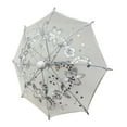 thumbnail image 4 of THY COLLECTIBLES Pack of 6 Mini Lace Umbrella Parasols with Sequins - Delicate Dolls Size Decorative Small Umbrella for Weddings, Baby Showers, Parties and Events - 11.6 inch Diameter White, 4 of 8
