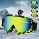 thumbnail image 1 of Gafas de esquí para adultos | Lente antiniebla panorámica, protección UV, compatible con casco | Resistente al viento, resistente a arañazos, negro 18x25cm | Correa ajustable, visibilidad mejorada, 1 of 6