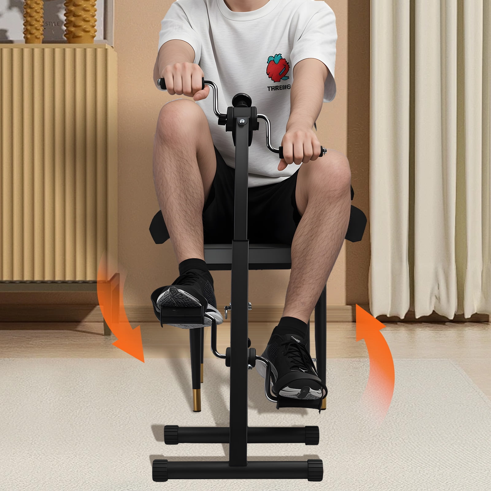Dbuoem Elderly Exercise Bike,Hand Arm Leg Knee Peddler,Upper Lower Limb Rehabilitation Machine,Adjustable Home Pedal Exercise Bike for Total Body,Black