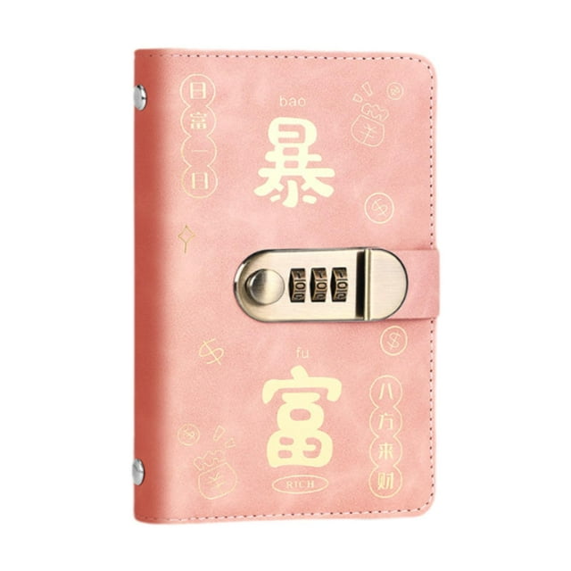 Abbracc Money Saving Binder Compact with Combination Lock with 100 Pieces Envelops Pink