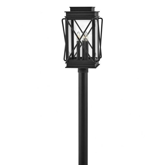 3 Light Medium Outdoor Post Top or Pier Mount Lantern in Transitional Style 11.75 inches Wide By 20.5 inches High-Museum Black Finish Bailey Street