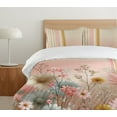 thumbnail image 4 of Ambesonne Pink Duvet Cover Set, Vintage Florid Blooms Lines, Queen, Blush Blue Grey and Mustard, 4 of 4