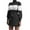 ☪183-Black, variant on Women's Fashion Casual Loose Stripe Panel Sweater Dress High Neck Knit Dress - Textured Mixed Media Silhouette with Cozy Fit for Cooler Days