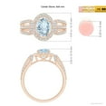 thumbnail image 5 of ANGARA Natural 1 ct Aquamarine Triple Shank Cocktail Ring with Diamond Halo in 14K Rose Gold for Women (Size-8x6mm) | March Birthstone, Anniversary, Jewelry Gift for Women | Natural Aquamarine Ring, 5 of 10