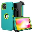 thumbnail image 3 of Xhy iPhone 14 Case with Belt Clip Holster and Screen Protector Military Grade Heavy Duty 3 in 1 Shockproof Armor Durable Detachable for iPhone 14 6.1 inch 2022 Phone - Green+Yellow, 3 of 6